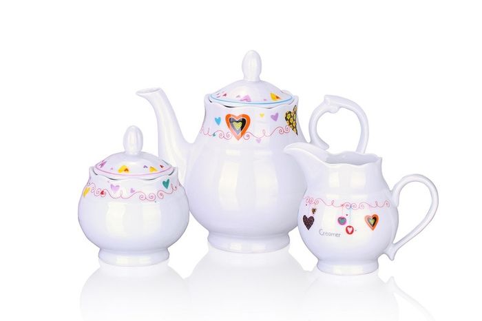 Porcelain Tea Set With Hearts
