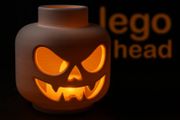LEGO head style spooky LED jack-o-lantern