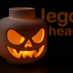 LEGO head style spooky LED jack-o-lantern