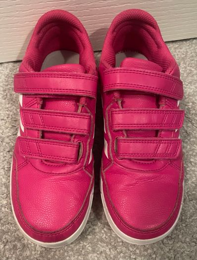 Pink Velcro adidas shoes 2uk