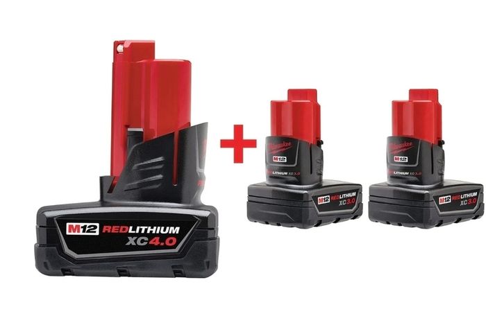 Milwaukee M12B4 4.0Ah Batteries x2