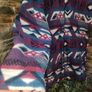 Purple and blue Vintage Aztec print hooded fleece  med to large Image 6