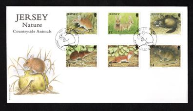 2007 Jersey Countryside Animals Common Shrew, Stoat, Brown Rat Commemorative Stamps First Day Cover (FDC)
