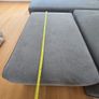 Large Grey L-Shaped Corner Sofa / Couch with Footstool Image 4