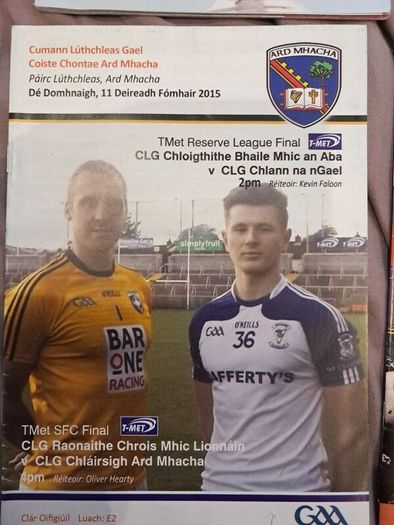 9 x Armagh GAA Club Final Programmes