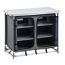 Camping Storage Cabinet, Outdoor Portable Aluminum Lightweight Table, Quick Set-up Compact Kitchen Cook Station, with 6 Shelves and Carry Bag, for Picnic, BBQ, Party, Camping, RV Traveling Image 9