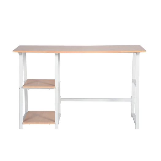 White Minimalistic Office Desk With Shelving