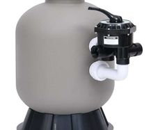 Pool Sand Filter with Side Mount 6-Way Valve Grey