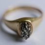 Vintage 14K White Yellow Gold  Diamond Wedding Engagement  Ring size P1/2 - 3,6g Image 5