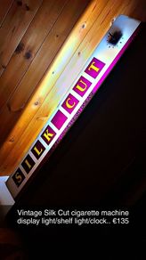 vintage silk cut shelf light/clock