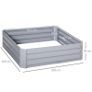 Set of 2 291L Raised Garden Bed, Elevated Galvanised Planter Box for Flowers, Herbs, 100x100x30cm, Grey Image 2
