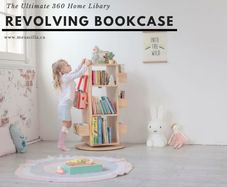 Mesasilla Solid Wood Rotating Bookshelf for Kids - 360 Degree Home Library