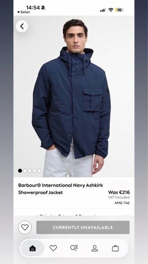 Mens Barbour International rain jacket