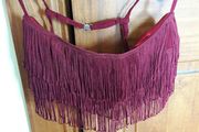 Wine fringed bustier Karen Millen size 12 NEW