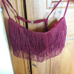Wine fringed bustier Karen Millen size 12 NEW