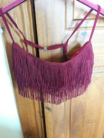 Wine fringed bustier Karen Millen size 12 NEW