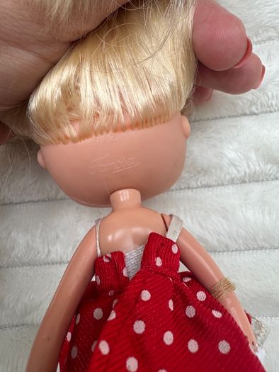Mini doll I love Minnie Famosa Disney blonde dress red approx. 16 cm. Used Please see pictures