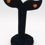 Vintage Natural Baltic Amber Silver Heart Stud Earrings Image 10