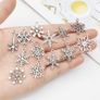 Snowflake Charm, 70 Pieces Mixed Snowflake Pendants Antique Silver Snowflake Charms Christmas Jewelry Making Accessories Crafting Supplies for DIY Necklace Bracelet Image 5