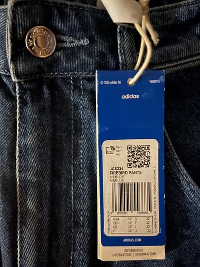 Adidas blue jeans