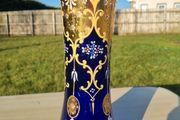 Large Bohemian glass vase in Art Nouveau style