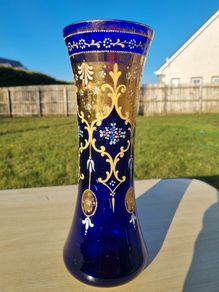 Large Bohemian glass vase in Art Nouveau style