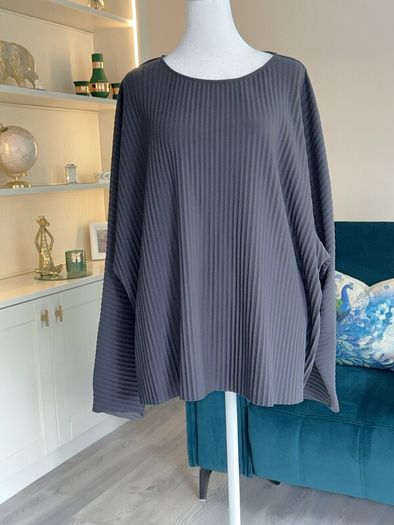 Ladies Long Sleeved Charcoal Grey Pleated Top from Autograph