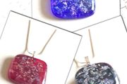 Handmade Glass Sparkly Pendants - FREE DELIVERY
