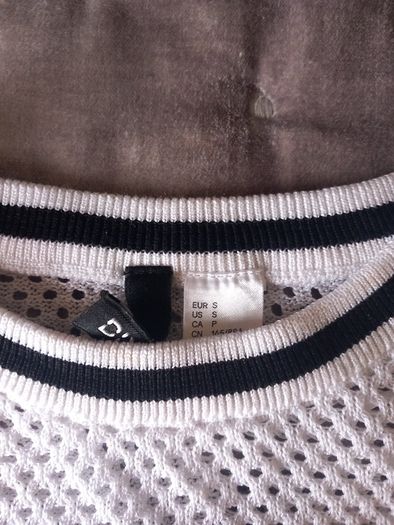White Cropped Top with holes size Small