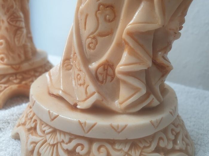 Vintage Matching pair of faux Ivory Oriental Style figures