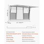 Concession Window 152x92 cm, Aluminum Alloy Service Window for Food Truck, Up to 85 Degrees Stand Serving Window with 6 Sliding Windows Image 2