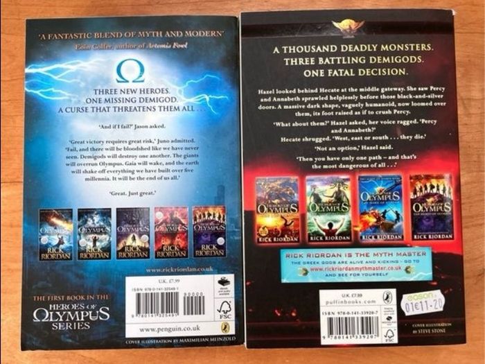 The Heroes Of Olympus, Books1&4 by Rick Riordan