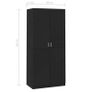 Wardrobe Black 90x52x200 cm Chipboard Image 8