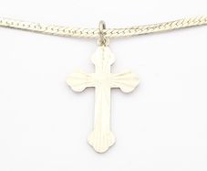 Sterling Silver Cross On 925 Italian Chain