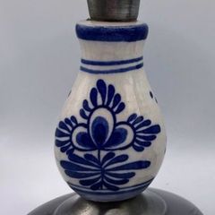 Vintage ceramic and pewter candlestick  holders