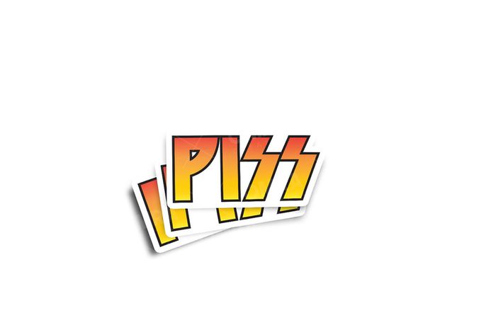 PISS KISS Band Parody Glossy Stickers 2-Pack