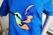 Top blue hummingbird ,universal size,  High Quality Clothes from Hola Boutique