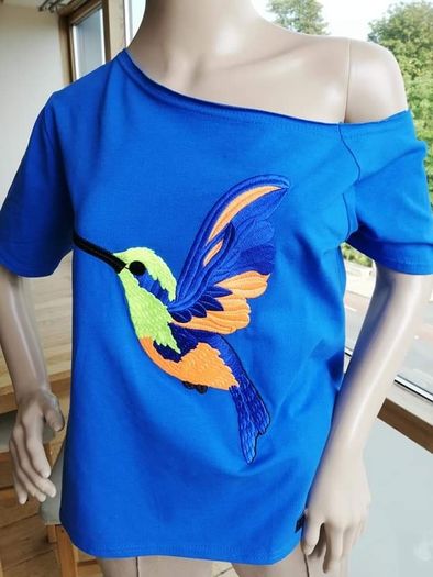 Top blue hummingbird ,universal size,  High Quality Clothes from Hola Boutique
