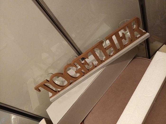 Together  4 piece wooden candle holder