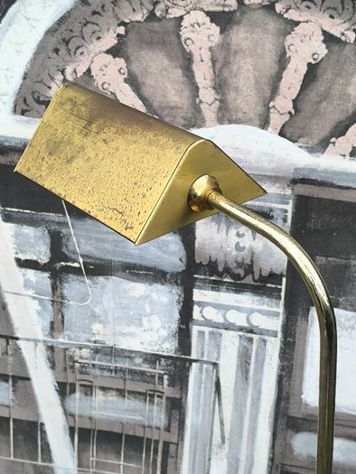 Vintage Mid-Century Brass Banker / Desk Lamp