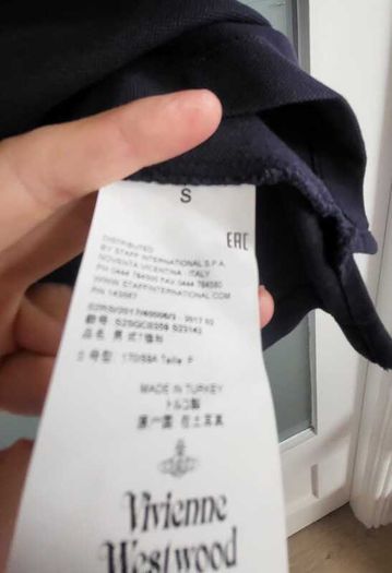 Vivienne Westwood navy polo shirt Sz S (Fit 10-12UK)