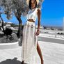 Ladder Detail Maxi Skirt White Image 2