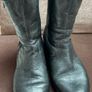 Size 7 black leather ankle boots. Fur lined. Image 2
