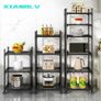 Black Shelving Unit, 42 x 32 x 165 cm, 6 Tier Tall Narrow Shelving Unit with Wheels and Anti-slip Feet, adjustable shelving & storage Rack for Garage, Bathroom, kitchen, Corner Image 5