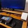 Handmade Solid Oak & Walnut Dual Monitor Stand Image 3