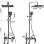 4 Function Shower Mixer Set with Rainfall Top, 3-Spray Handheld, Pull-Out Spray Gun & Tap, Height Adjustable Riser Bar,Grey Titanium Colour Image 4