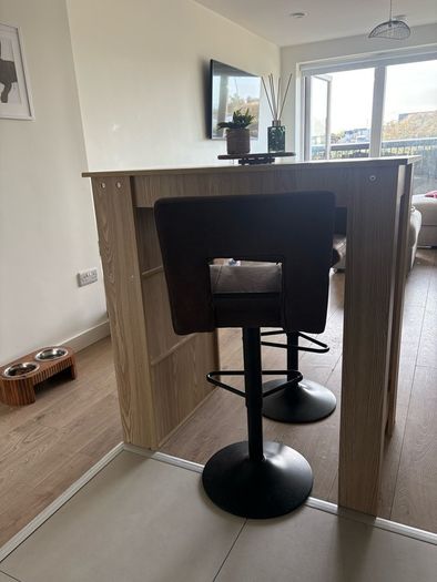 breakfast bar and high stools