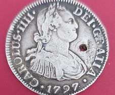 Spain 1797 Carlos Iv  Silver 8 Reales Coin