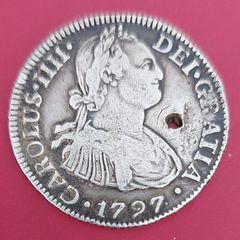 Spain 1797 Carlos Iv  Silver 8 Reales Coin