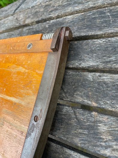 Vintage wooden paper guillotine